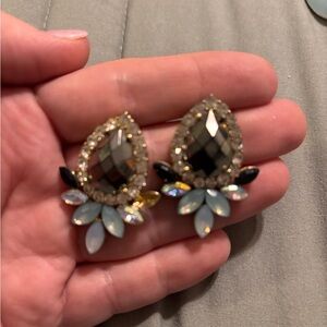 BaubleBar Gold and Black Teardrop Earrings